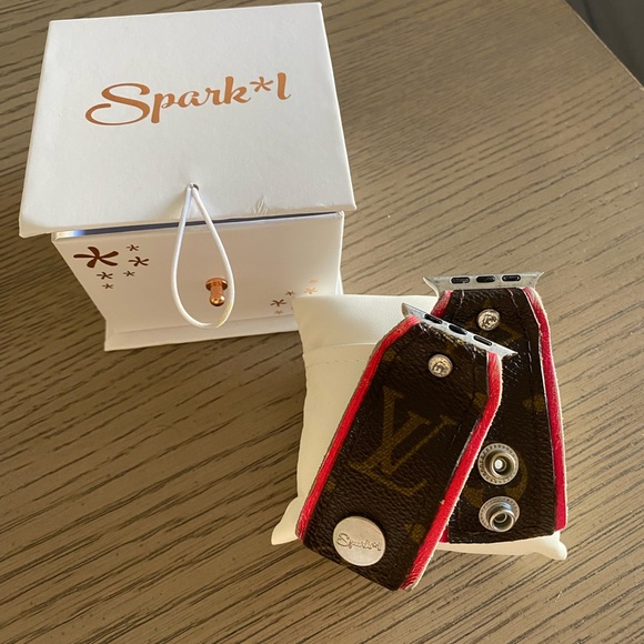 Louis Vuitton Accessories - spark*l apple watch band upcycled Authentic louis Vuitton leather LV 42/44